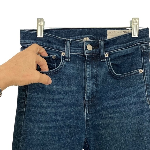 Rag & Bone High Rise Two Tone Ankle Skinny Jeans - Picture 9 of 15
